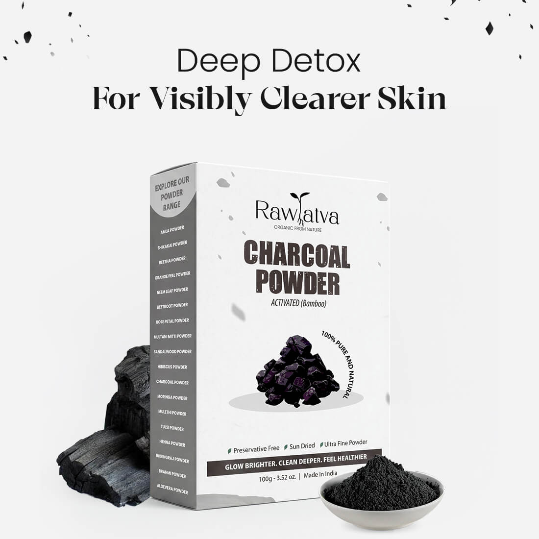 Bamboo Charcoal Powder | Deep Detox & Pore Cleansing | 100g