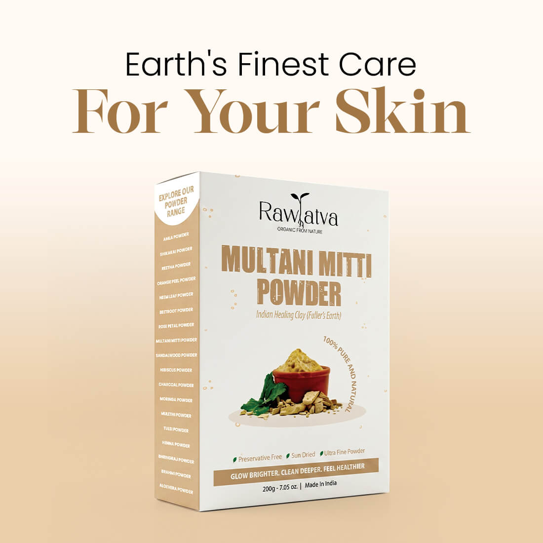 Multani Mitti Powder | For Deep Cleansing & Glow  | 200g