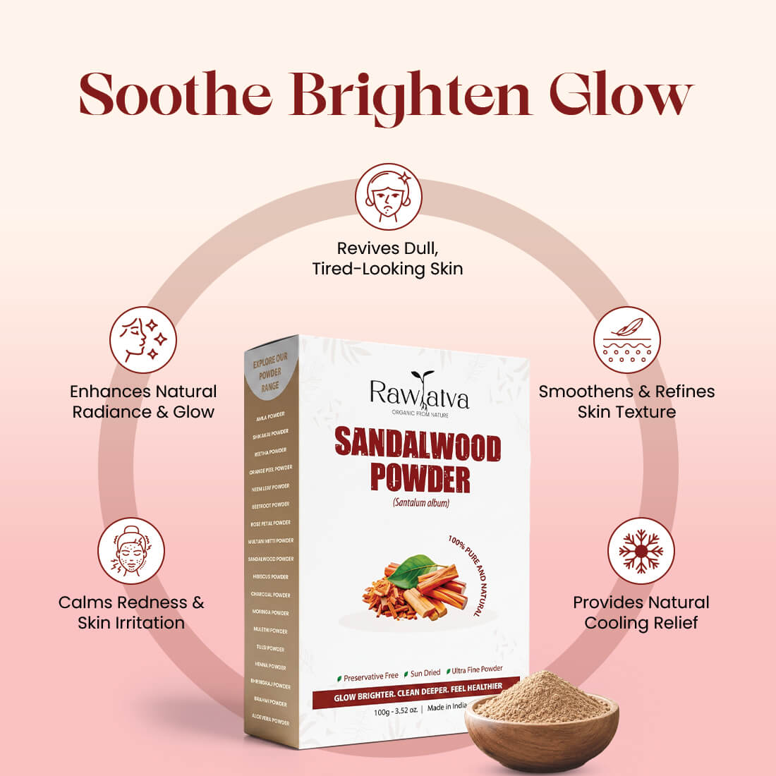 Sandalwood Powder | For Soft, Soothing Skin & Glow | 100g