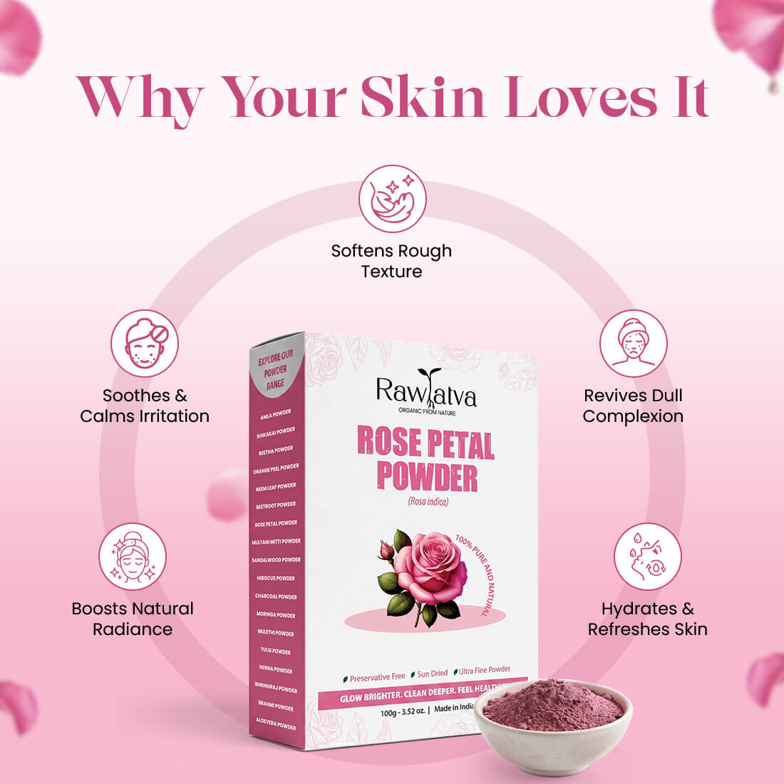 Rose Petal Powder | 100G