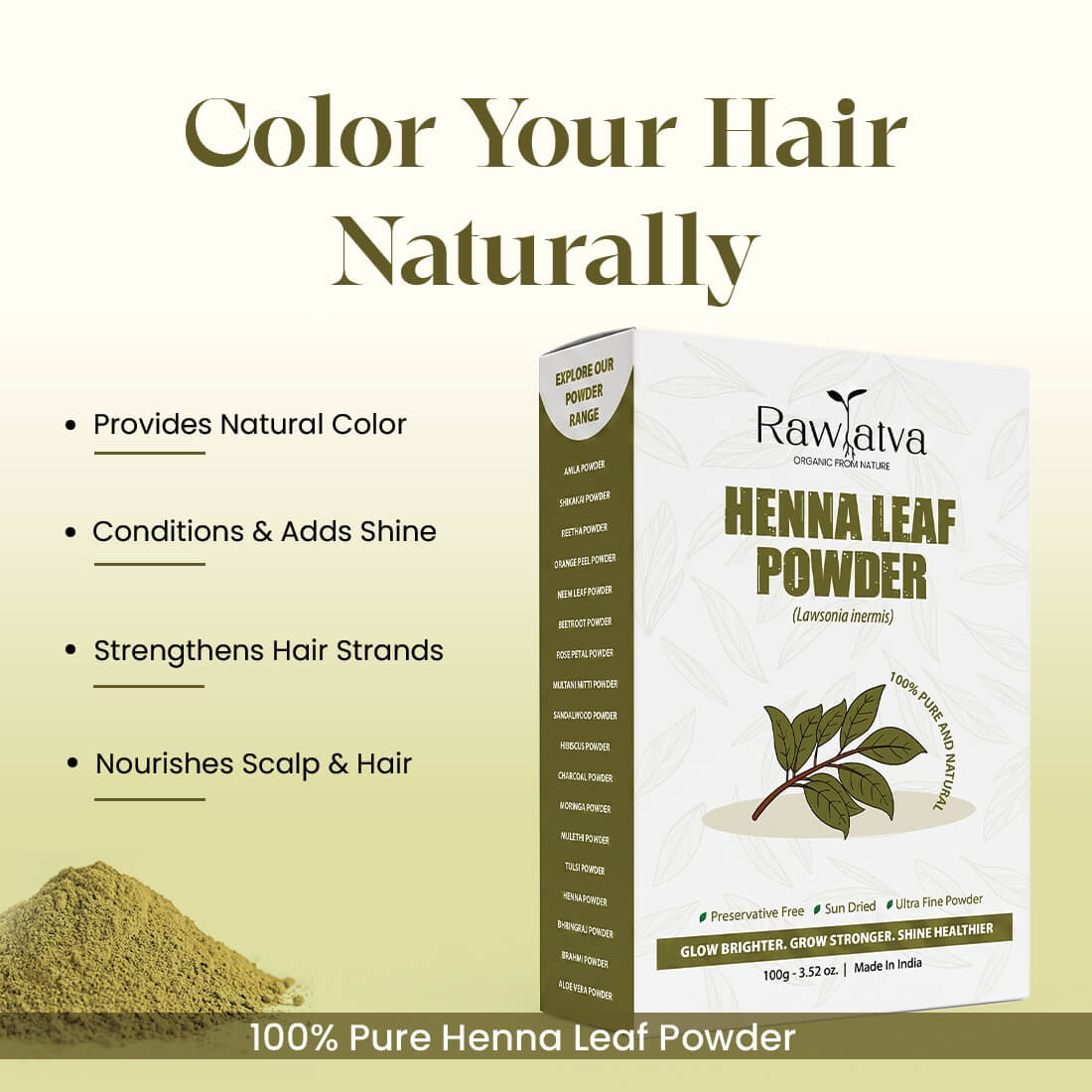 Henna Powder | Natural Hair Color & Conditioning Powder | 100g
