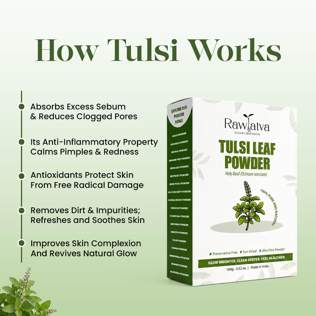 RawTatva TULSI LEAF POWDER | 100G