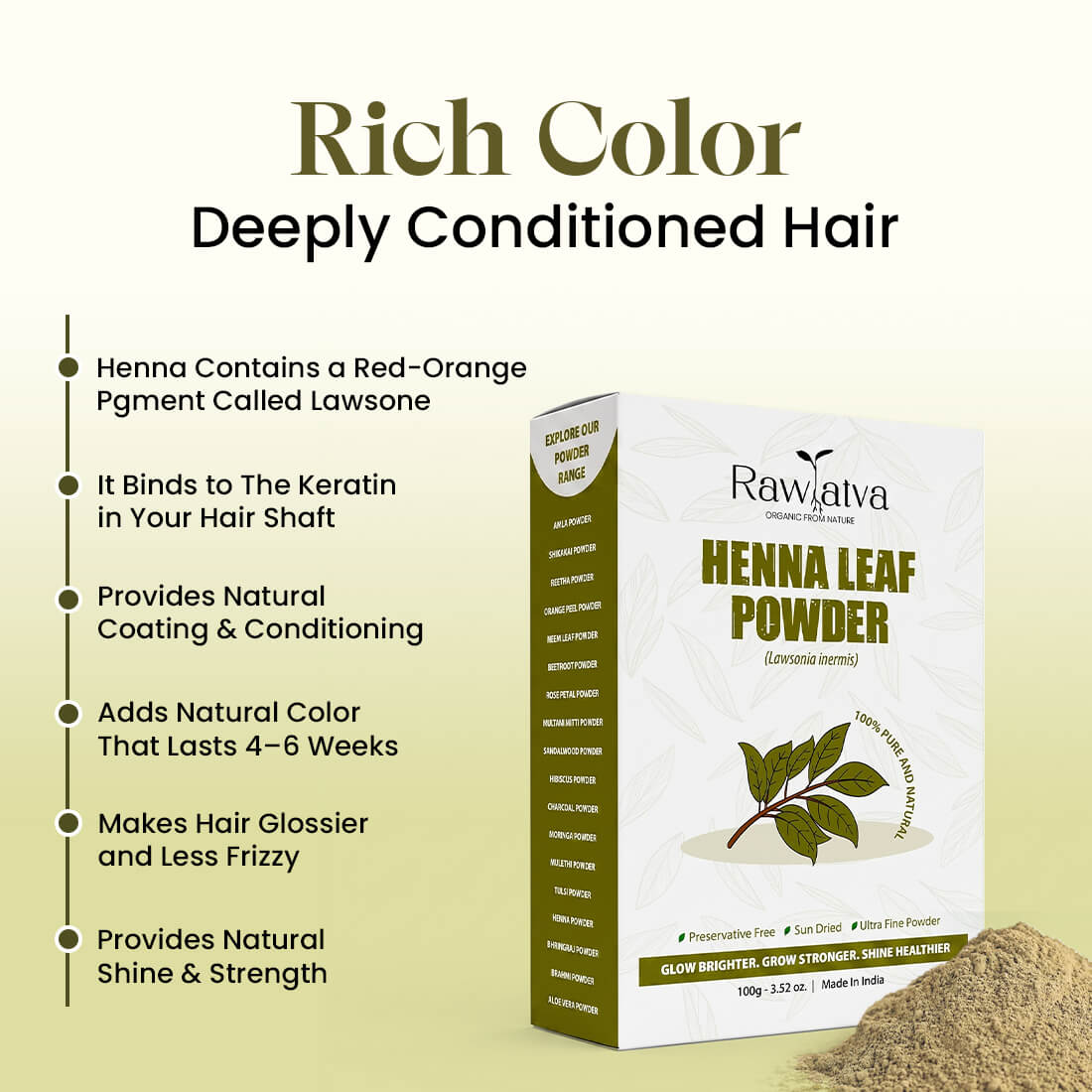 Henna Powder | Natural Hair Color & Conditioning Powder | 100g