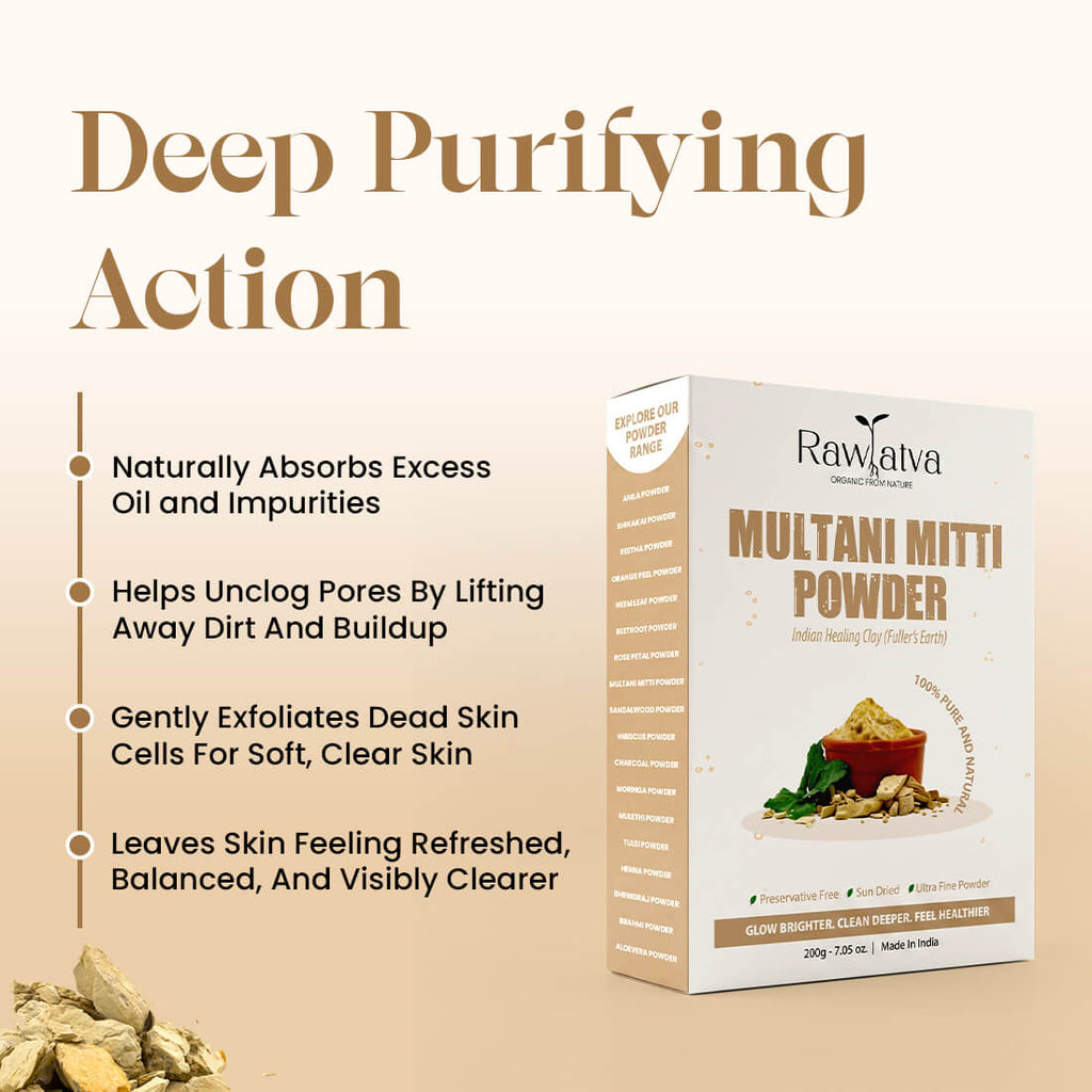 Multani Mitti Powder | For Deep Cleansing & Glow  | 200g