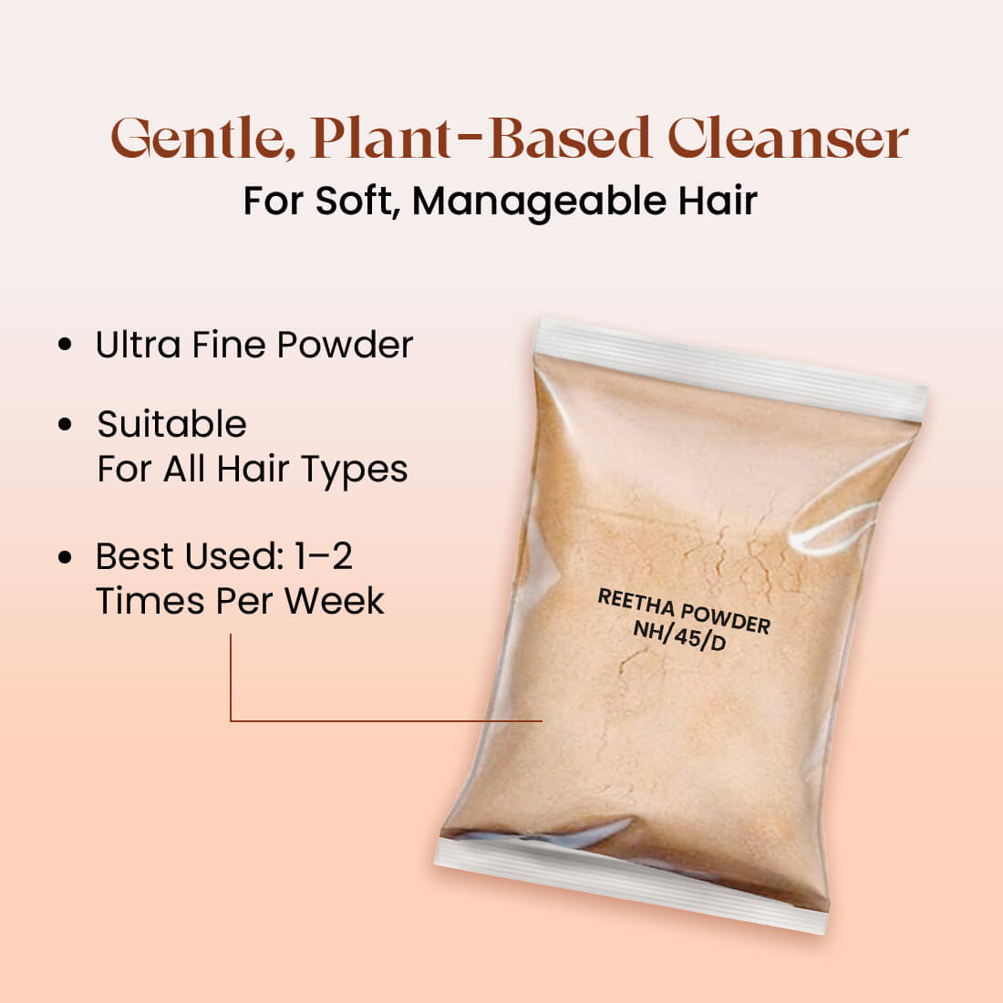 Reetha Powder for Clean Scalp & Healthy-Looking Hair, 100g